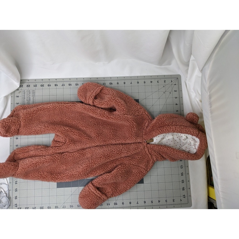 Carters Hooded One Piece Pram Suit Snuggle Bodysuit Sherpa Sz 3M - Picture 10 of 10